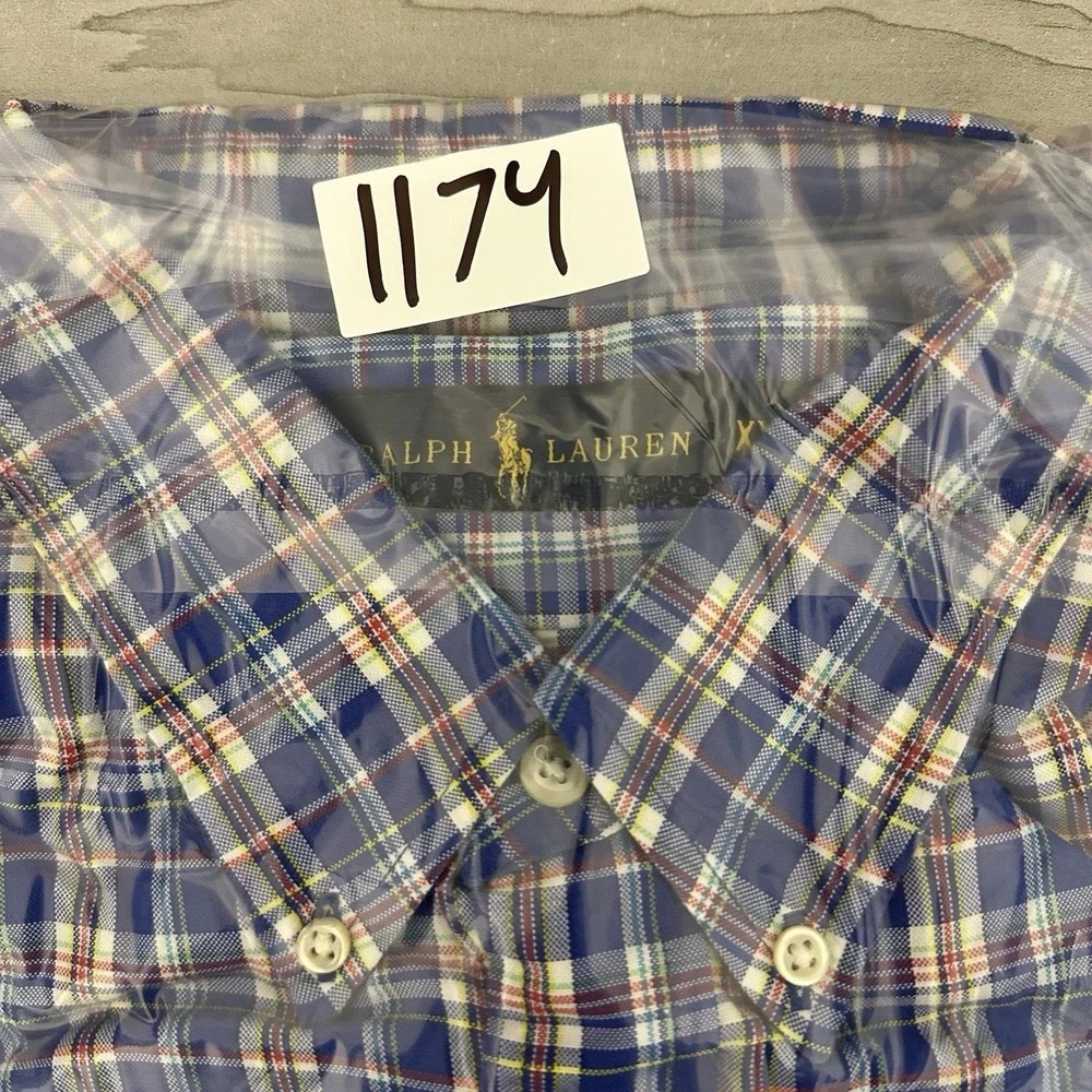 Polo Ralph‎ Lauren Plaid Button Down Shirt Men's XXL Classic Cotton Casual